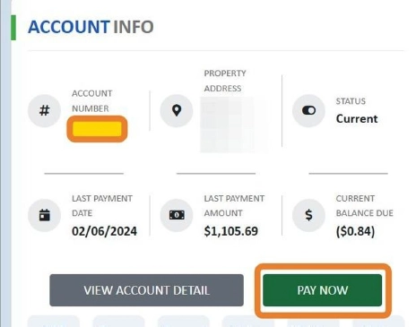 Payment portal screenshot